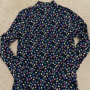 Time and Tru Multicolor christmas Light Print Turtleneck shirt